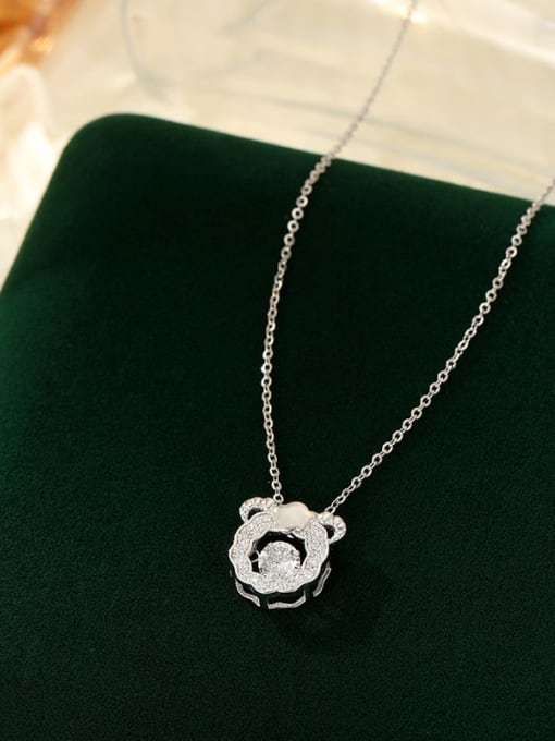 NS1091 [Sheep White Gold] 925 Sterling Silver Cubic Zirconia Zodiac Trend Necklace